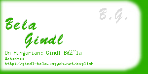 bela gindl business card